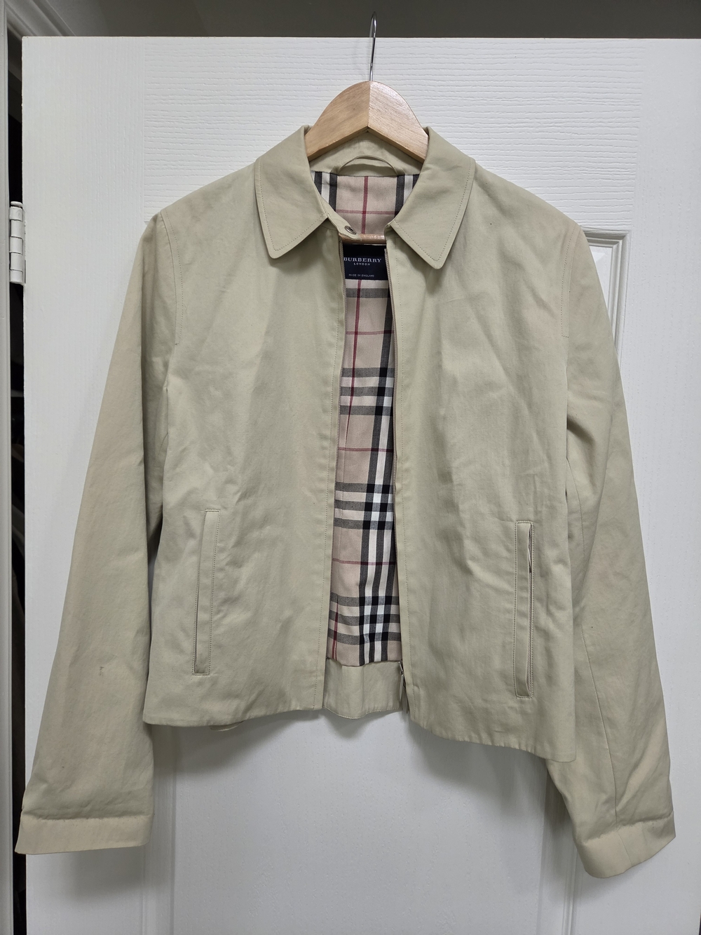 Burberry Beige Cotton Harrington Jacket